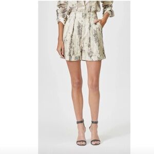 Equipment High Waist linen shorts